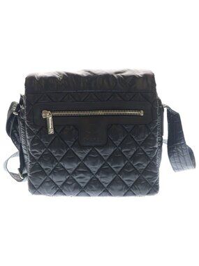 Chanel CC Logo Quilted Nylon Shoulder Bag Black